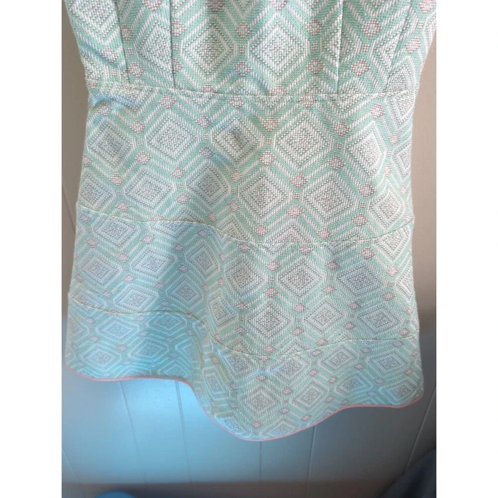 Sail To Sable Dress Sleeveless Green Jacquard Size 2 Preppy Old Money Wedding